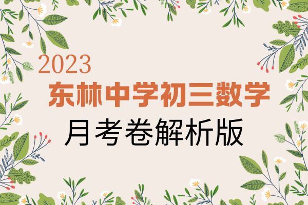 2023-2024东林中学初三数学第一次月考卷解析版）